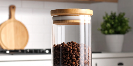 koffiebonen in pot