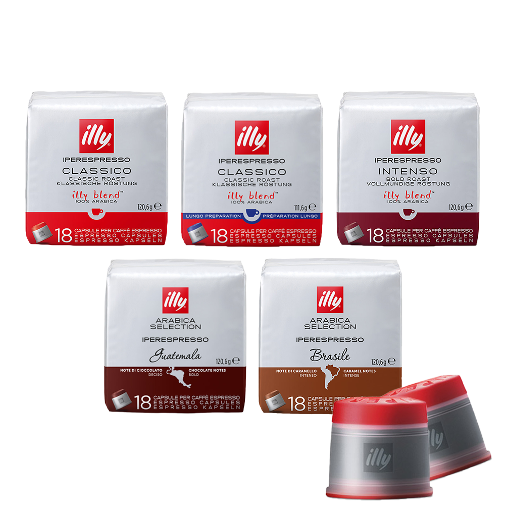 Proefpakket - illy 100% Arabica Blends - 90 Iperespresso capsules