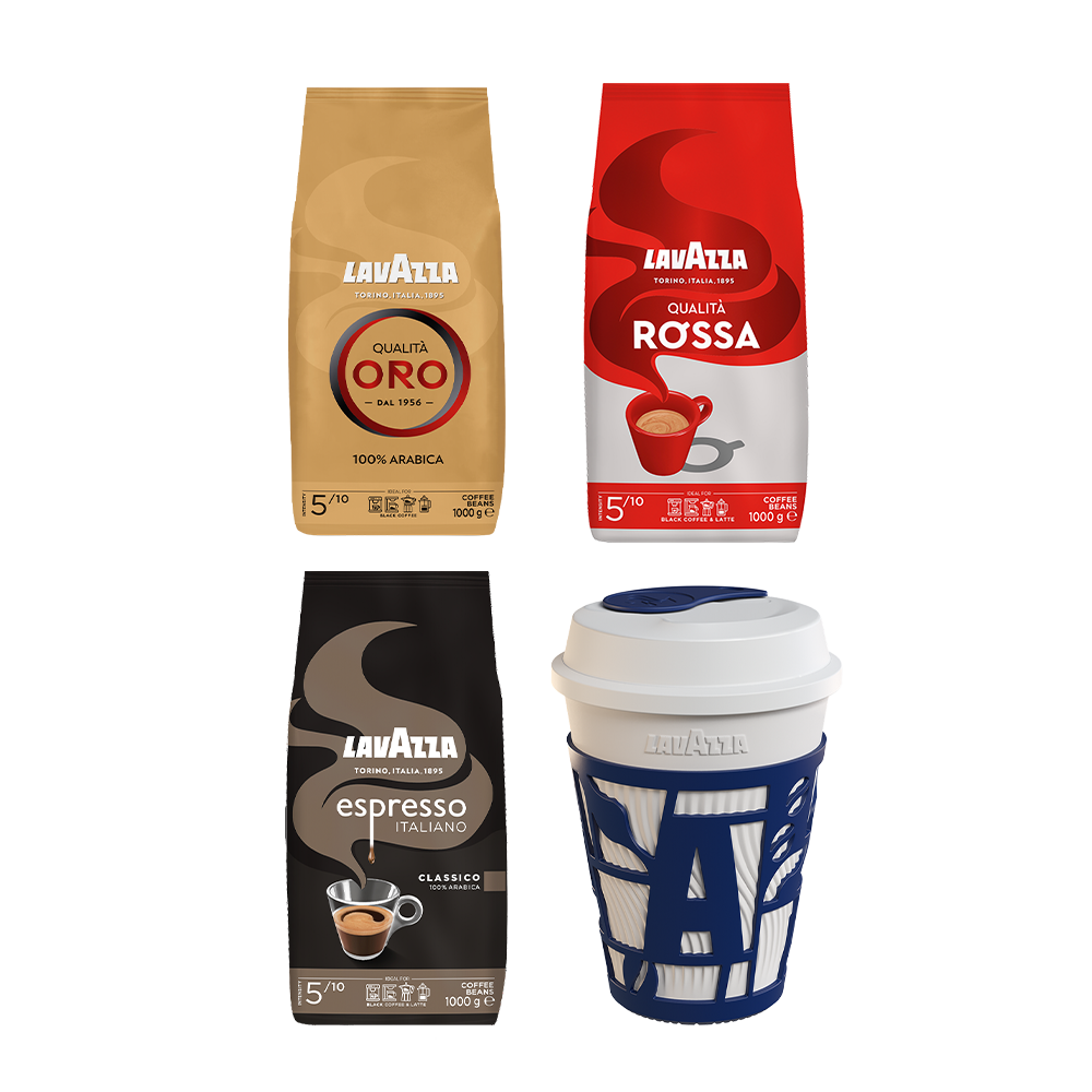 Proefpakket - Lavazza - 3 KG Koffiebonen + Travelmug