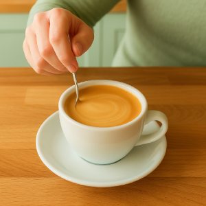Koffie roeren voor smaak